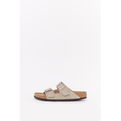BIRKENSTOCK TAUPE ARIZONA NARROW SOFT FOOTBED SUEDE LEATHER SANDALS